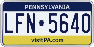 PA license plate LFN5640