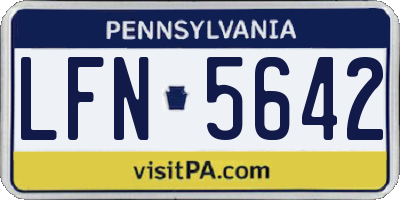 PA license plate LFN5642