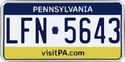 PA license plate LFN5643