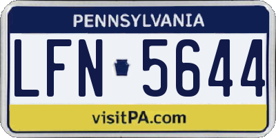 PA license plate LFN5644