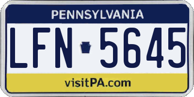 PA license plate LFN5645