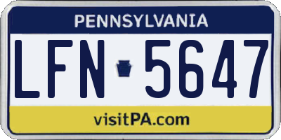 PA license plate LFN5647