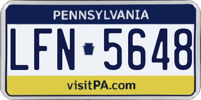 PA license plate LFN5648