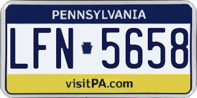 PA license plate LFN5658