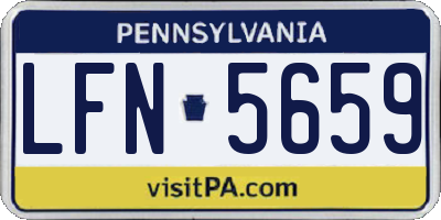 PA license plate LFN5659