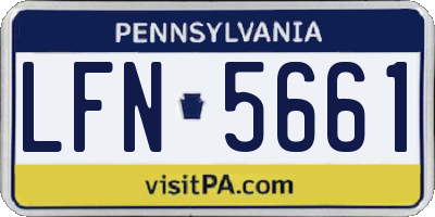 PA license plate LFN5661