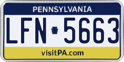 PA license plate LFN5663