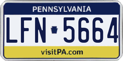 PA license plate LFN5664