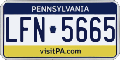PA license plate LFN5665