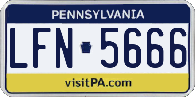 PA license plate LFN5666
