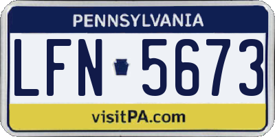 PA license plate LFN5673