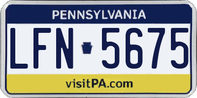 PA license plate LFN5675