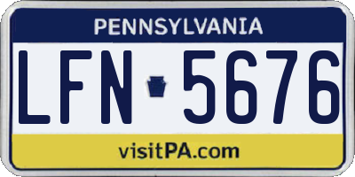 PA license plate LFN5676