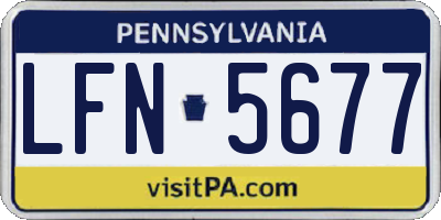 PA license plate LFN5677