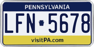 PA license plate LFN5678