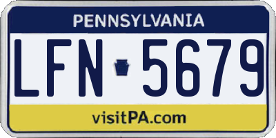 PA license plate LFN5679