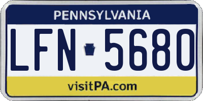 PA license plate LFN5680