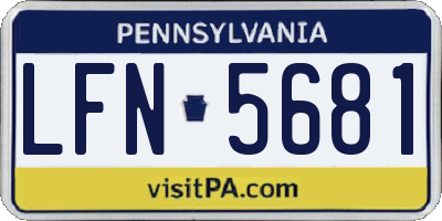 PA license plate LFN5681