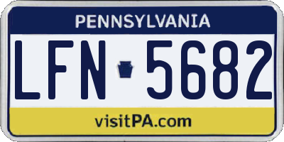 PA license plate LFN5682