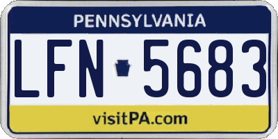 PA license plate LFN5683
