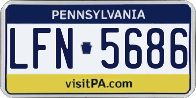 PA license plate LFN5686