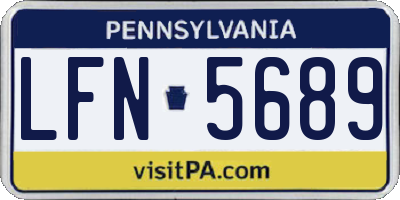 PA license plate LFN5689