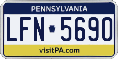 PA license plate LFN5690