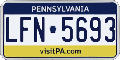 PA license plate LFN5693