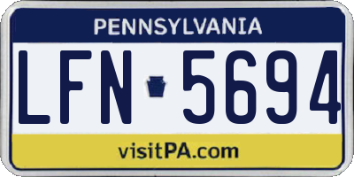 PA license plate LFN5694