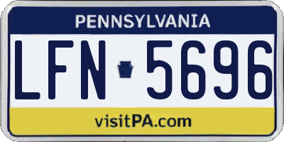 PA license plate LFN5696