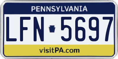 PA license plate LFN5697