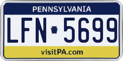 PA license plate LFN5699