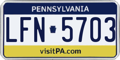 PA license plate LFN5703