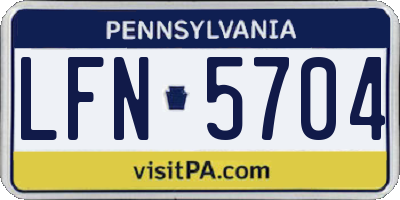 PA license plate LFN5704