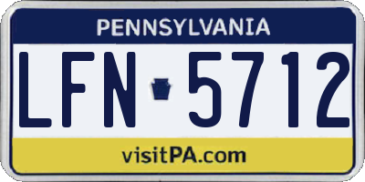 PA license plate LFN5712