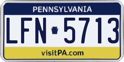 PA license plate LFN5713