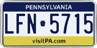 PA license plate LFN5715
