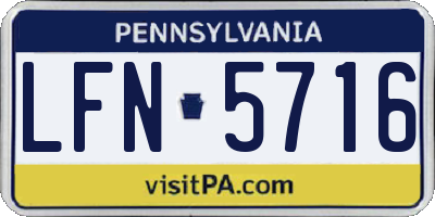 PA license plate LFN5716