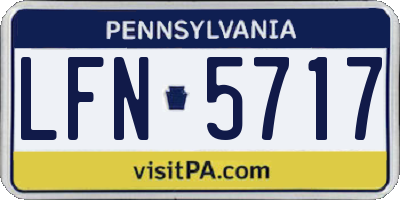 PA license plate LFN5717