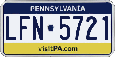 PA license plate LFN5721