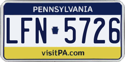 PA license plate LFN5726