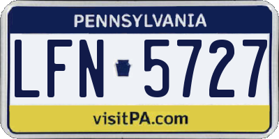 PA license plate LFN5727