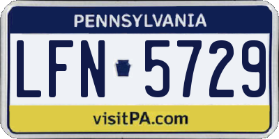 PA license plate LFN5729