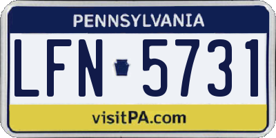 PA license plate LFN5731