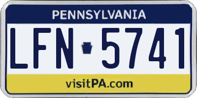 PA license plate LFN5741