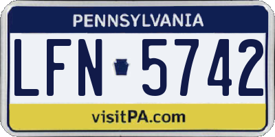 PA license plate LFN5742