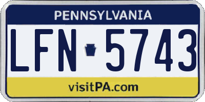 PA license plate LFN5743