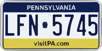 PA license plate LFN5745
