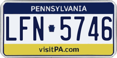 PA license plate LFN5746