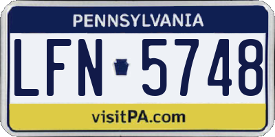 PA license plate LFN5748